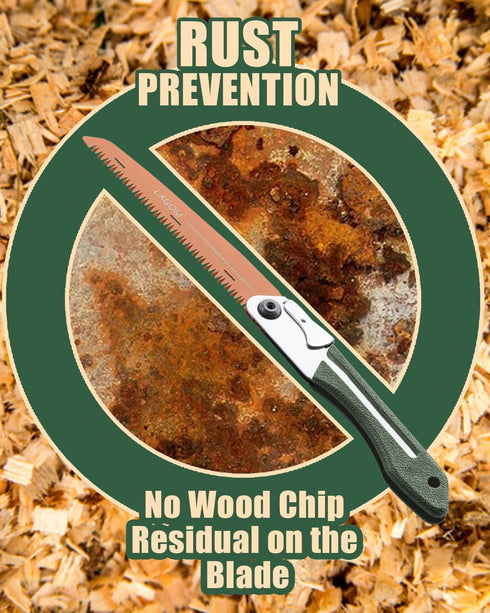 LAGOM Folding Saw, 8.2" Camping Hand Saw Made with SK5 Steel, Survival Folding Camp Saw