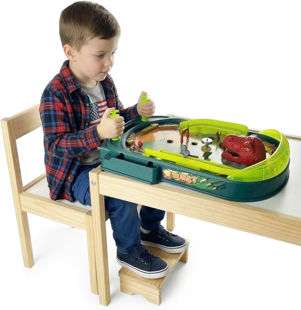Dinosaur Pinball Machine for Kids - DIY Tabletop Arcade Game with Scoring,