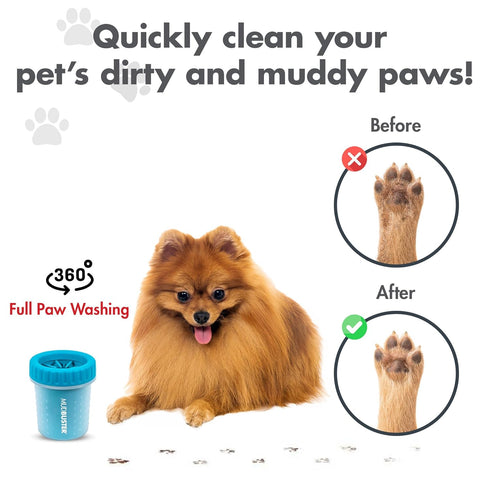 Dexas MudBuster Portable Dog Paw Cleaner, Premium Quality, Blue, Small Size for Pet Supplies