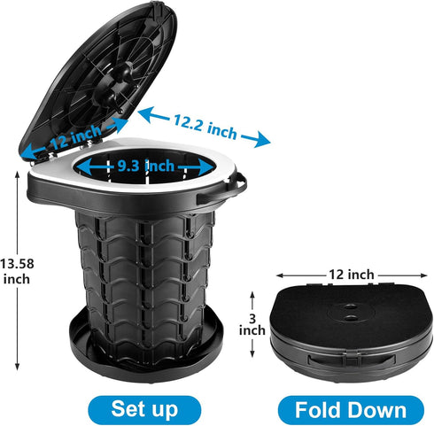 imodomio Retractable Portable Toilet Camping Toilet - Adjustable Height Camp Toilet Portable Potty for Camping, Car