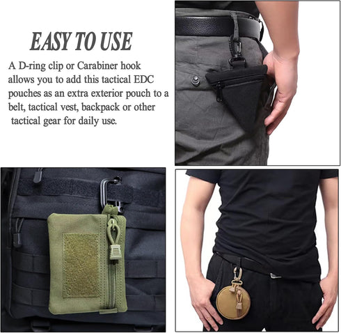 Meprona 2 Packs Pack Tactical EDC Pouches Compact Mini Military Molle Utility Pouch Accessories Organizer Bags Coin