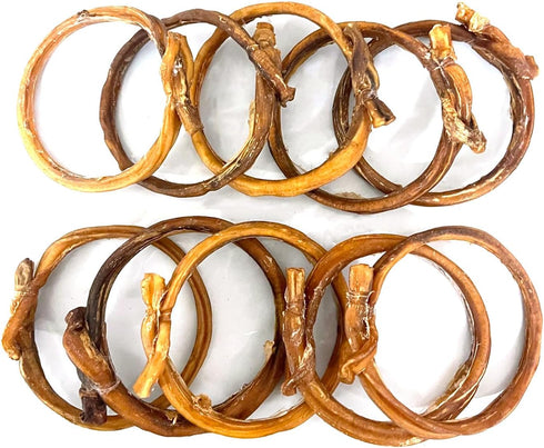 (Pack 20) Bully Stick Rings for Dogs - Premium All Natural Beef Pizzle Dog Chew Treats - Grain Free Fully Digestible