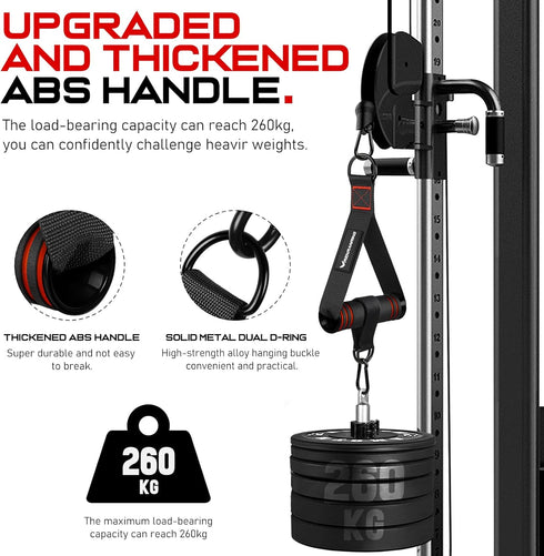 Gym Exercise Handles, Replacement Attachments for Cable Machine Pulleys, Home Gym Add On Equipment