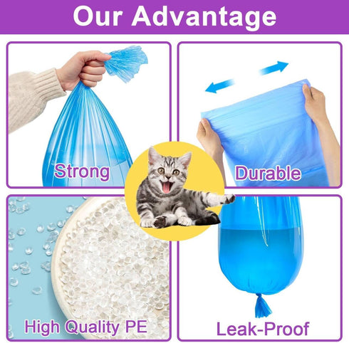 SOHBCLE 4-Pack Cat Litter Refill Bags| Cartridges Compatible with Genie Cat Litter Refills Standard,Plus and Style Pail