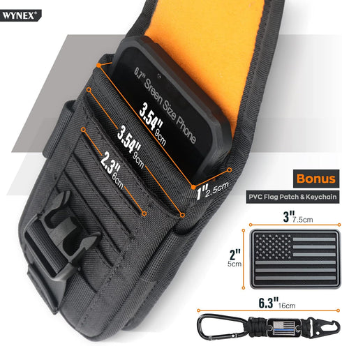 WYNEX Tactical Molle Phone Pouch with Compass Buckle, Universal Cell Phone Holster for IP 15/14/13 Pro Max/S22/S21