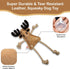 SPOT Dura-Fused Leather Forest Animals Dog Toy with Squeaker and Rope Limbs, 14in, Assorted Styles