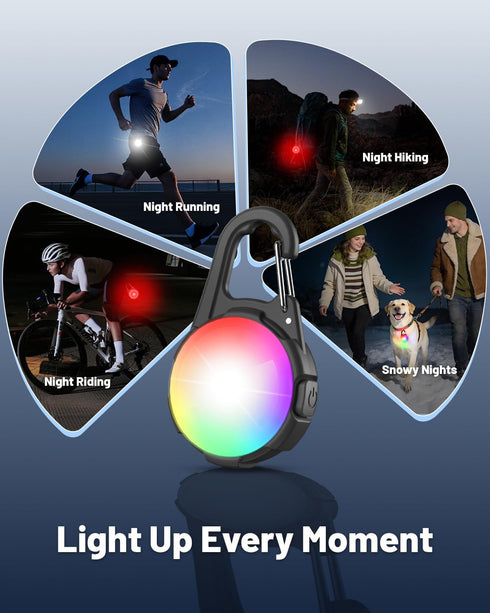 Coolice 2 Packs 4 Dog Lights for Night Walking, LED Collar Light, Modes Light for Walking at Night, Waterproof Dogs