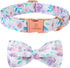 Lionheart glory Purple Dog Collar, Adjustable Collar with Bowtie, Soft Gift Collar for Small Dogs