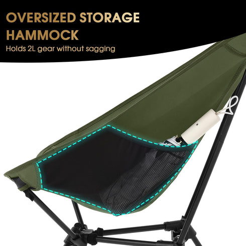 Backpacking 330 lbs MOON LENCE Portable Camping Chair, Lightweight Folding Hiking Chair, Plus Size Compact Yet, Support
