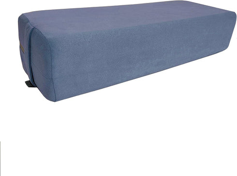 NGT New Guide Steps Yoga Bolster Pillow for Meditation, Rectangular Foam Cushion with Washable Suede Pillowcase