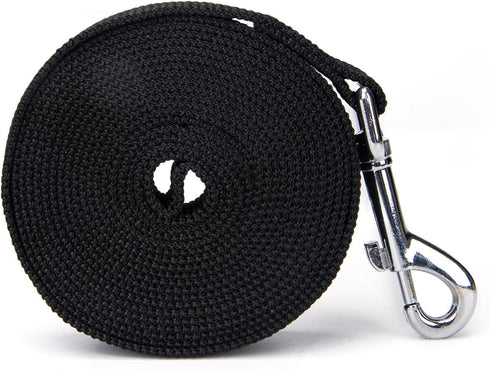 Strong Durable Nylon Dog Training Leash, 1 Inch Wide Traction Rope, 6 ft 10ft 15ft Long for Small and Medium Dogs