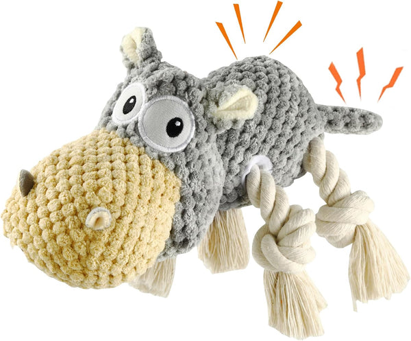 Dog Toys for Aggressive Chewers, Squeaky Toys to Keep Large Dogs Busy, Durable Gray Dog Toys