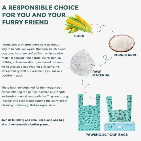 Doggy(360 Count 1.1 Cat Litter Disposal Bags and Dog Poop Bags with Handle,Cornstarch Based Extra Thick and Guaranteed