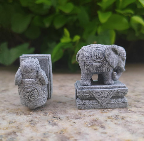 Asian Aquarium Foo Dogs Statue, Fish Tank Decorations, Feng Shui Elephant Ornaments for 10 Gallon Tanks