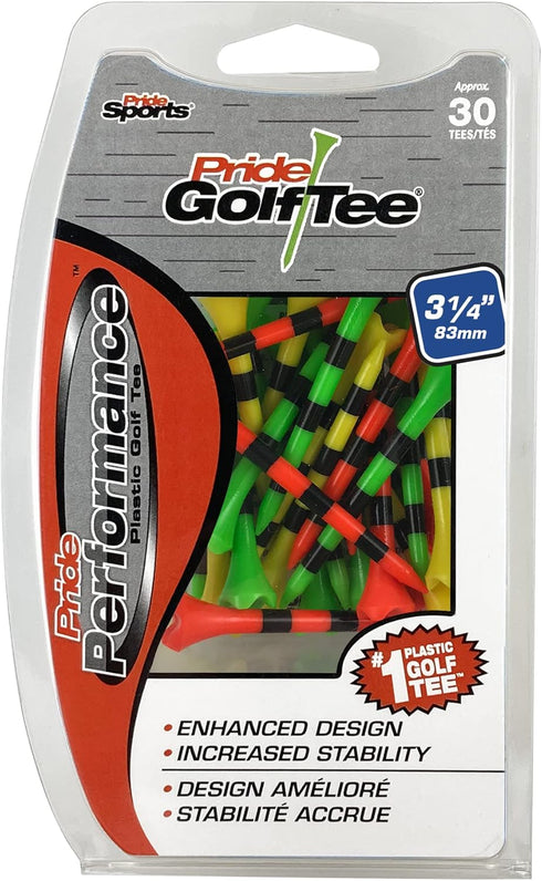 Pride Performance 3-1/4" Striped Golf Tee, 30 Count