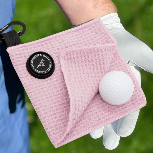 Small Magnetic Golf Towel - Microfiber Waffle Design with Clip for Golf Bags and Carts
