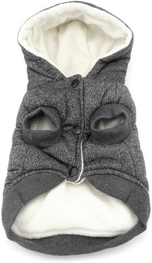 Dog Coat Rdc Pet Hoodie - Cold Weather Coats for Small Dog and Medium Cat (XXL, Grey)