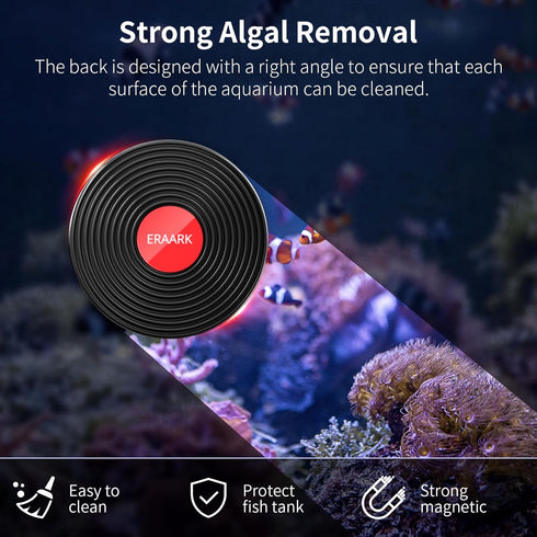 Aquarium Magnetic Cleaner Brush for Small Glass Fish Tank, Floating Scrubber Magnet Scraper