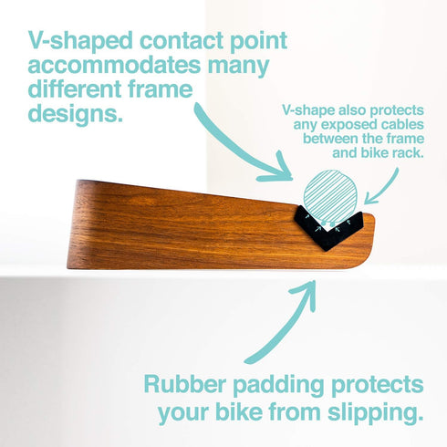 WOKK Wooden Bike Wall Mount - Horizontal Bicycle Rack for Home or Garage, Elegant Indoor Storage