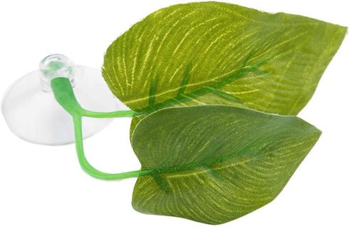Fudax Artificial Leaf for Betta, Suction Cup Looking Artificial Plant Leaf for Aquariums Supply
