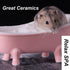 Small Animal Hamster Sand Bathtub, Bird Bathroom, Ceramic Relax Habitat House, Food Bowl for Pets