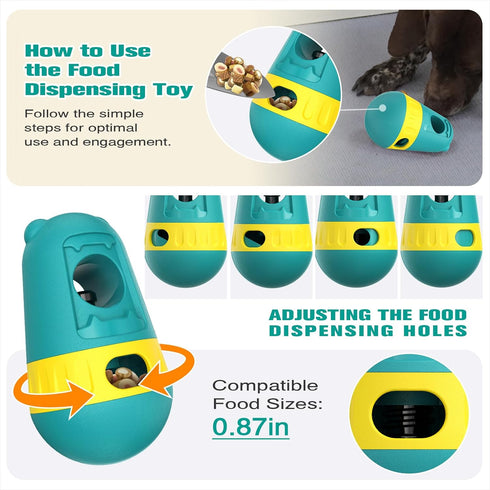 JKWLBTC Dog Food Puzzle Toy Adjustable Treat Dispensing Food Dispenser Slow Feeder Bowls Puppy Enrichment Toy Ball Dog