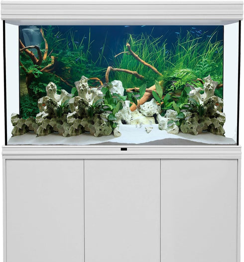 AWERT 48x20 inches Polyester Underwater Grass Plants Aquarium Background, Aquatic Plants Stone River Bed