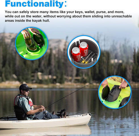 Kayak Storage Bucket, Hatch Container Replacement for Lifetime Kayaks, Fishing Storage Bin Fit Hatch Opening 6 7/8"