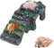 MinrzPet Hermit Crab Accessories, 3-in-1 Resin Climbing Platform with Food Dish and Hideout,