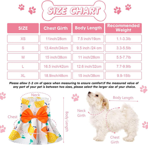5 Pieces Cute Dog Dress Summer PET Puppy Clothes Soft and Comfortable PET Dog Dresses with Bow Knot for Small Pets, 5 Styles (Large)
