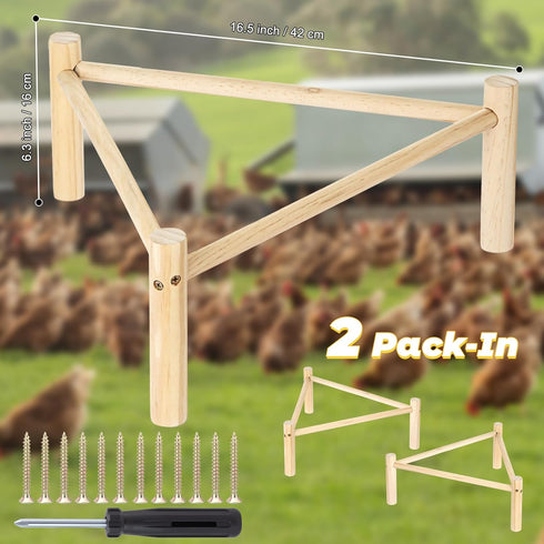2P Chicken Perch for Coop & Brooder, Pine Wooden Chicken Toys & Coop Accessories for Chicken Triangular Gym Roosting