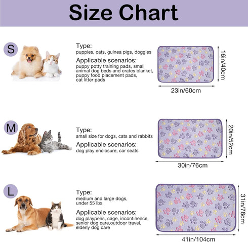 Dono 1 Pack 2 Dog Blankets, Soft Fluffy Cute Paw Pattern Fleece Pet Blanket, Warm Sleep Mat, Cute Print Design Puppy