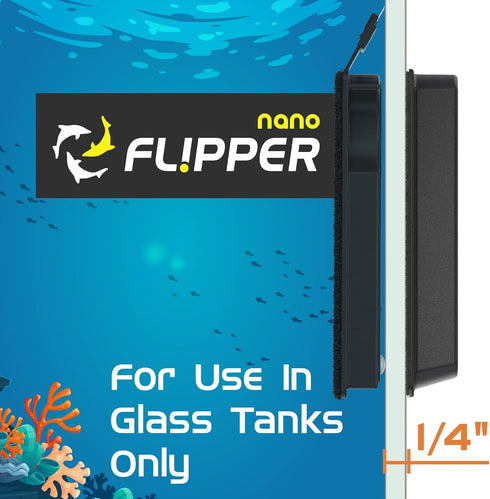 1/4-Inch - Flipper Nano Aquarium Algae Cleaner For Glass Tanks Only Upto