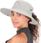Women's Packable Summer Sun Hat, Wide Brim Outdoor UV Protection Bucket Hat with Ponytail Hole