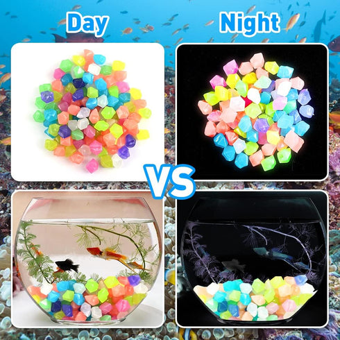 Abnaok 600PCS Glow in The Dark Rocks for Aquarium Decoration, Outdoor Decor, Garden Lawn Yard, Walkway, Driveway