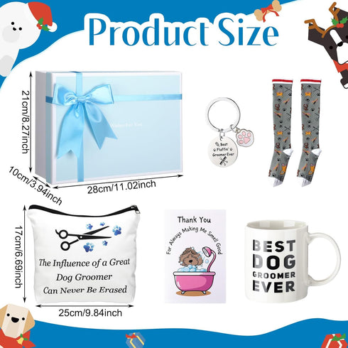 1 Set Set Chicingyou Dog Groomer Gift Box Pet Groomer Appreciation Gift Includes Makeup Bag Keychain Furologist Socks