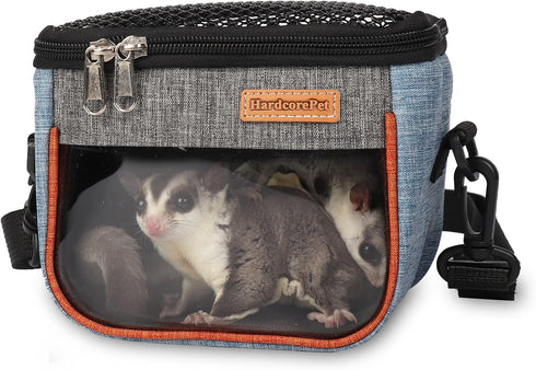 Sugar Glider Carrier Bag, Transparent Breathable Travel Bag for Hamster, Gecko,Baby Hedgehog,