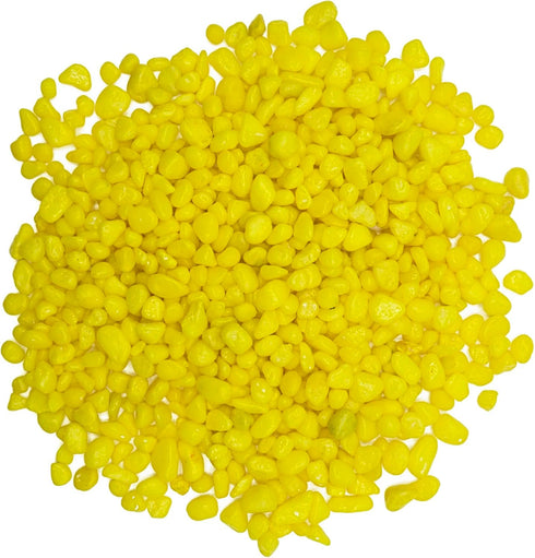 Yellow Pebbles for Crafts, 0.9 Pound Natural Polished Aquarium Gravel, Decorative for Indoor Plants