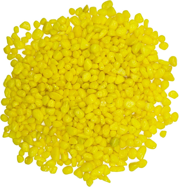 Yellow Pebbles for Crafts, 0.9 Pound Natural Polished Aquarium Gravel, Decorative for Indoor Plants