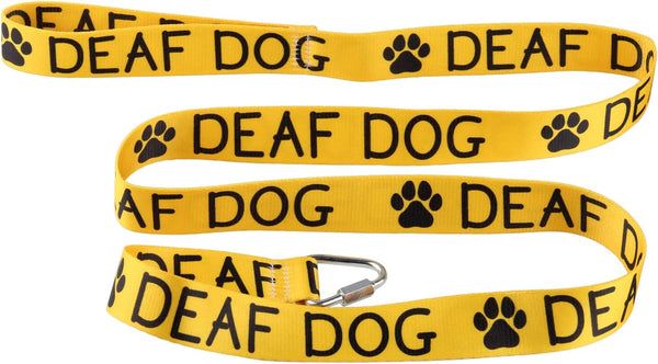 Hearing Impairment Dog Leash for Deaf Dogs, Walking Training Leash, Dog Owner Gift (Deaf Dog-YE)
