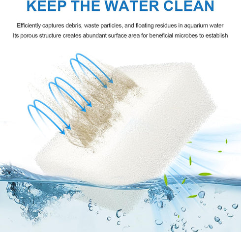 Adabuing 70/Fluval 70 40-70 6 Pack Aquarium Replacement Filter Sponge Media Pads, Foam Insert Compatible with AquaClear