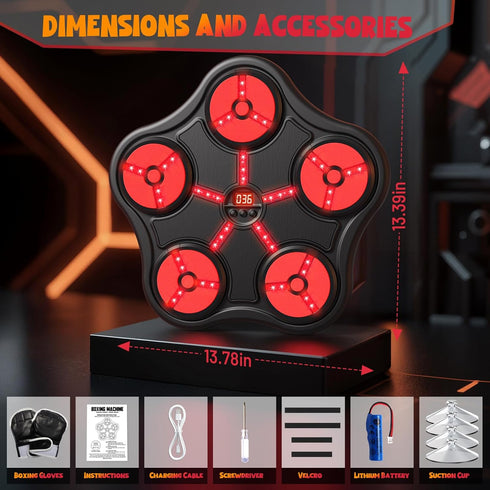Scvcid 5-12, 5 6 7 8 9 10 11 12 Cool Boxing Machine Toys for Kids Aged Wall-Mounted Smart Bluetooth Punching Bag