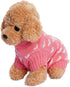 Dog Knitted Heart Sweater, Warm Soft Holiday Clothes for Large Cats and Dogs, Pink, L