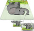 LZQPOEAS Elephant with Gray Picnic Blanket Outdoor, Square Foldable Lightweight Waterproof Beach Mat