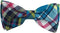 Huxley & Kent Pet Bow Tie for Dogs & Cats, Adjustable Collar Accessory, Blue Madras, Small