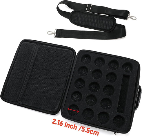 17 Set Pumtus Pool Ball Carrying Case, Billiard Balls Storage Bag with Handle & Adjustable Shoulder Strap, EVA Pool