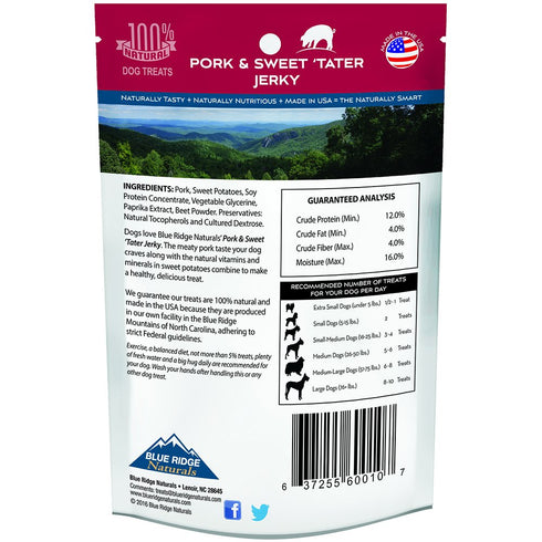 Blue Ridge Naturals (2-Pack) 12oz Pork and Sweet Potato Jerky
