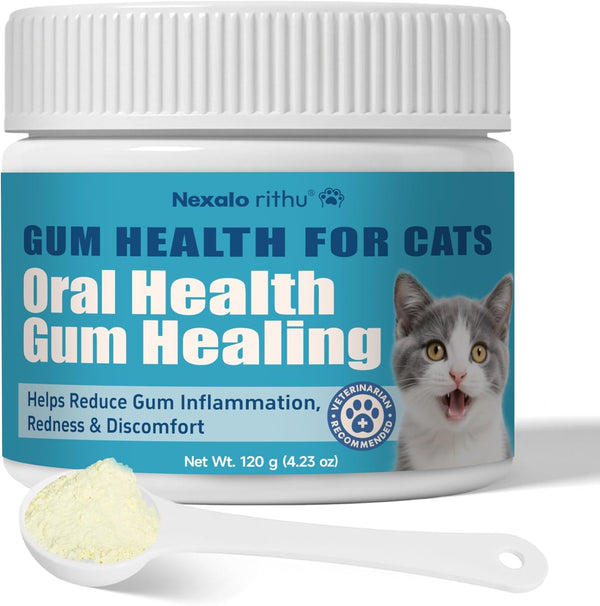 Nexalo rithu Cat Dental Care Cat Gingivitis Treatment, Helps Reduce Gum Inflammation, Redness &