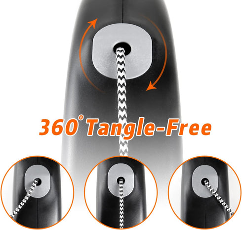 30 FT Retractable Dog Leash for Medium Large Dogs up to 77 lbs; Heavy Duty No Tangle, Large