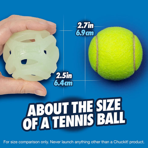 (2.5 Inch) Pack 2, 20-60 lbs Chuckit! Air Glow Fetch Ball Dog Toy, Medium of for Breeds